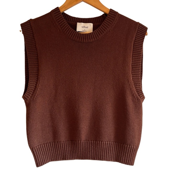 Wilfred merino wool & cotton Alps sweater vest in brown M excellent condition - Picture 2 of 11
